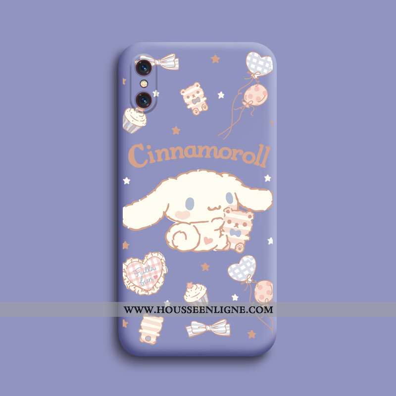 Étui Xiaomi Mi 8 Pro Silicone Protection Modèle Fleurie Dessin Animé Violet Chiens