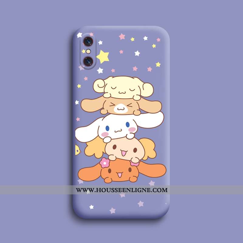 Étui Xiaomi Mi 8 Pro Silicone Protection Modèle Fleurie Dessin Animé Violet Chiens