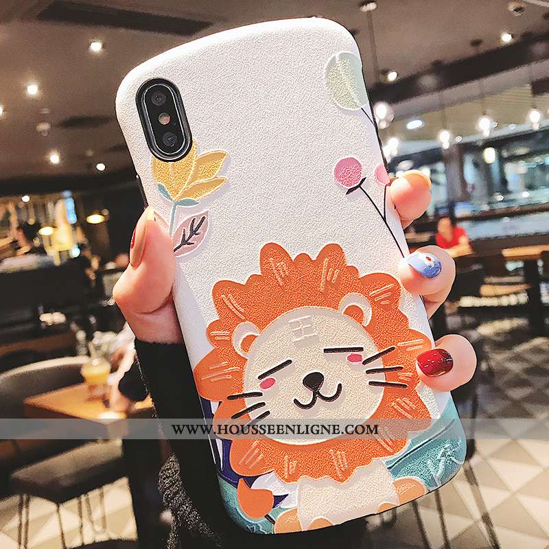 Étui Xiaomi Mi 8 Pro Tendance Fluide Doux Gaufrage Lion Téléphone Portable Créatif Coque Rose
