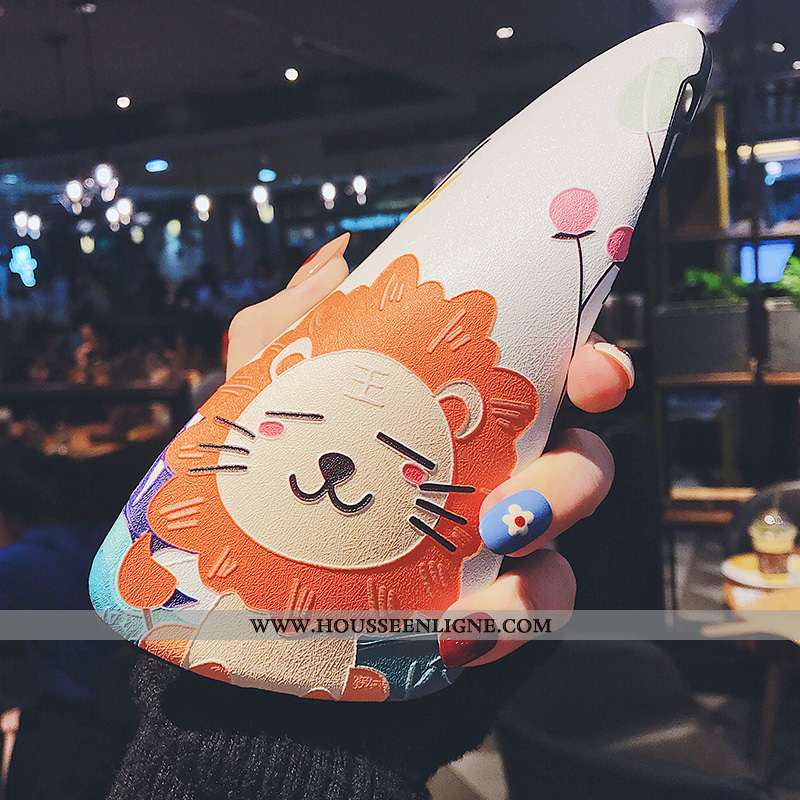 Étui Xiaomi Mi 8 Pro Tendance Fluide Doux Gaufrage Lion Téléphone Portable Créatif Coque Rose