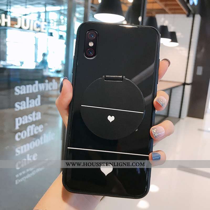 Étui Xiaomi Mi 8 Pro Verre Transparent Téléphone Portable Noir Simple Jeunesse