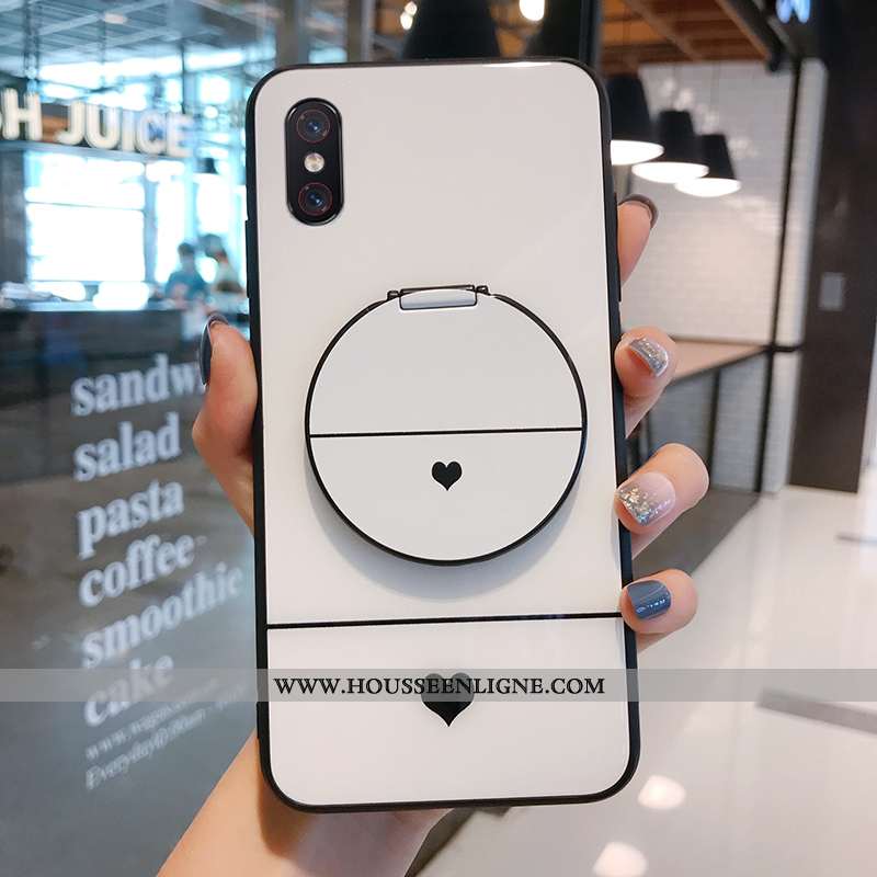 Étui Xiaomi Mi 8 Pro Verre Transparent Téléphone Portable Noir Simple Jeunesse