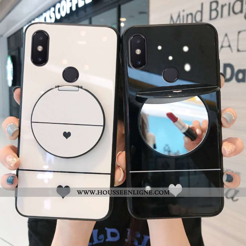 Étui Xiaomi Mi 8 Pro Verre Transparent Téléphone Portable Noir Simple Jeunesse