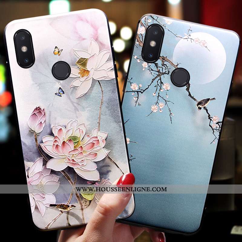 Étui Xiaomi Mi 8 Protection Ornements Suspendus Tendance Coque Tout Compris Petit Silicone Bleu