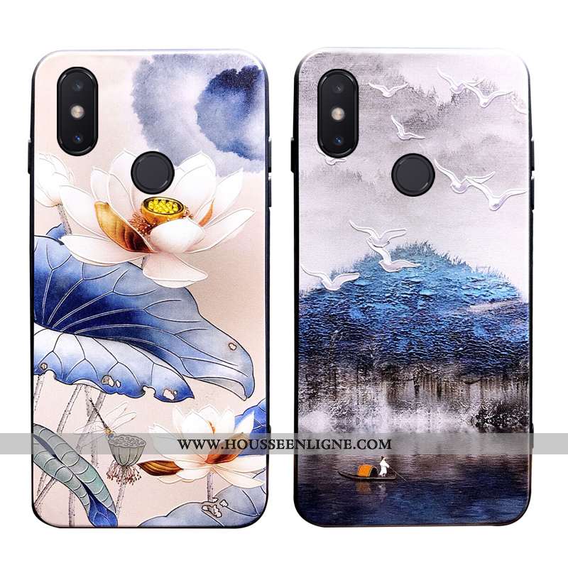 Étui Xiaomi Mi 8 Protection Ornements Suspendus Tendance Coque Tout Compris Petit Silicone Bleu
