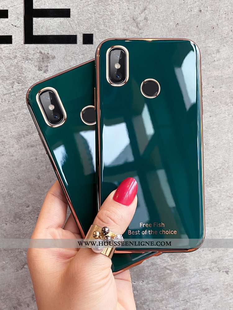 Étui Xiaomi Mi 8 Silicone Protection Téléphone Portable Créatif Modèle Fleurie Charmant Verte