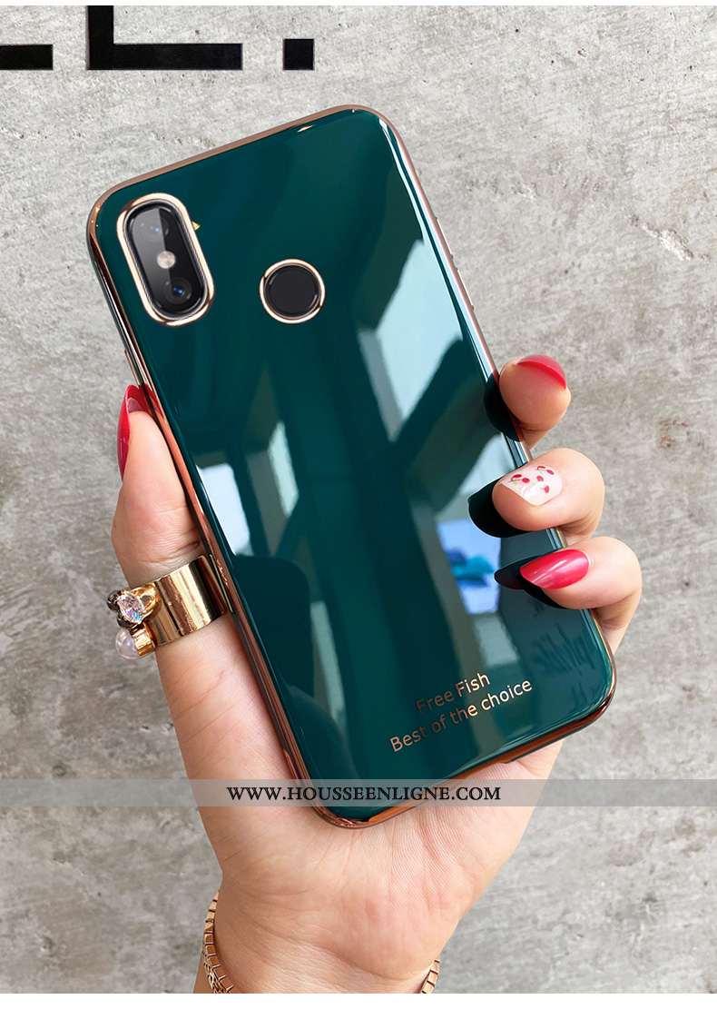 Étui Xiaomi Mi 8 Silicone Protection Téléphone Portable Créatif Modèle Fleurie Charmant Verte