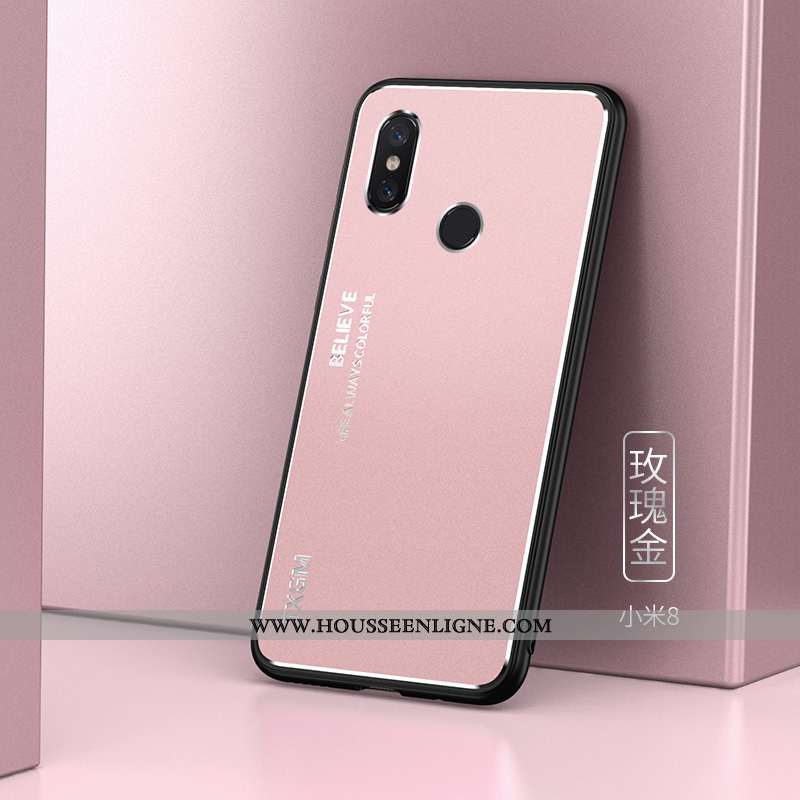 Étui Xiaomi Mi 8 Ultra Légère Métal Petit Protection Rose