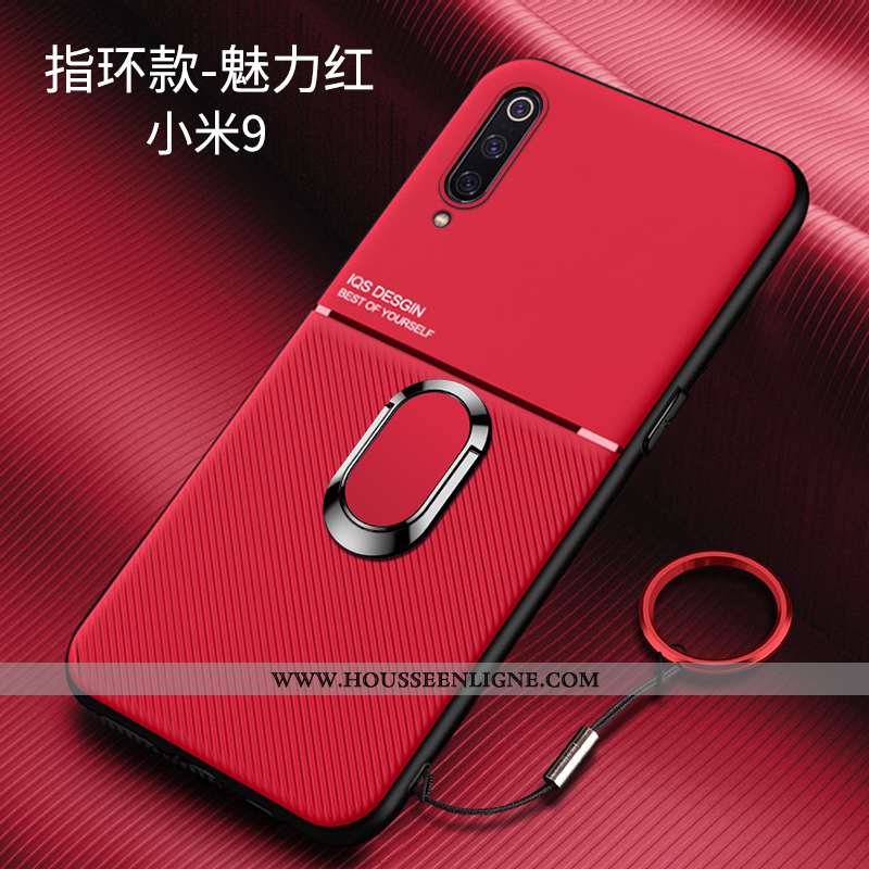 Étui Xiaomi Mi 9 Délavé En Daim Personnalité Rouge Ultra Simple Légères