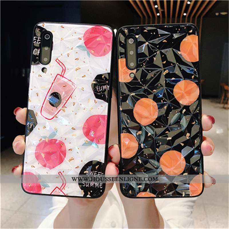 Étui Xiaomi Mi 9 Lite Coque En Silicone Protection Point D'onde Créatif Rouge Losange Blanche