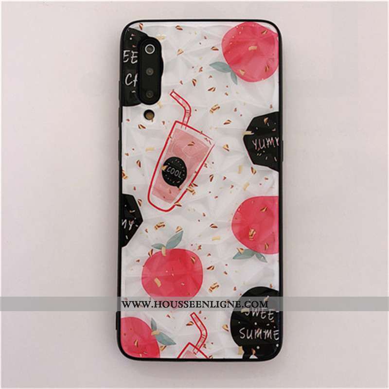 Étui Xiaomi Mi 9 Lite Coque En Silicone Protection Point D'onde Créatif Rouge Losange Blanche