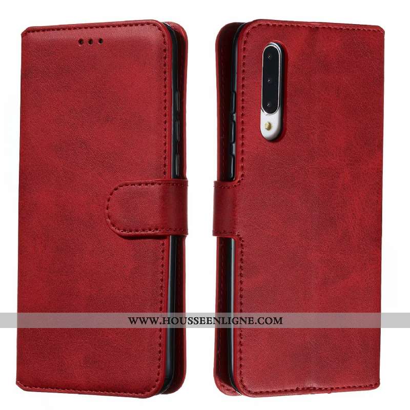Étui Xiaomi Mi 9 Lite Cuir Fluide Doux Portefeuille Coque Tout Compris Housse Petit Bleu Foncé