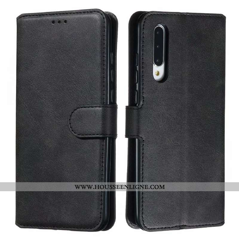 Étui Xiaomi Mi 9 Lite Cuir Fluide Doux Portefeuille Coque Tout Compris Housse Petit Bleu Foncé
