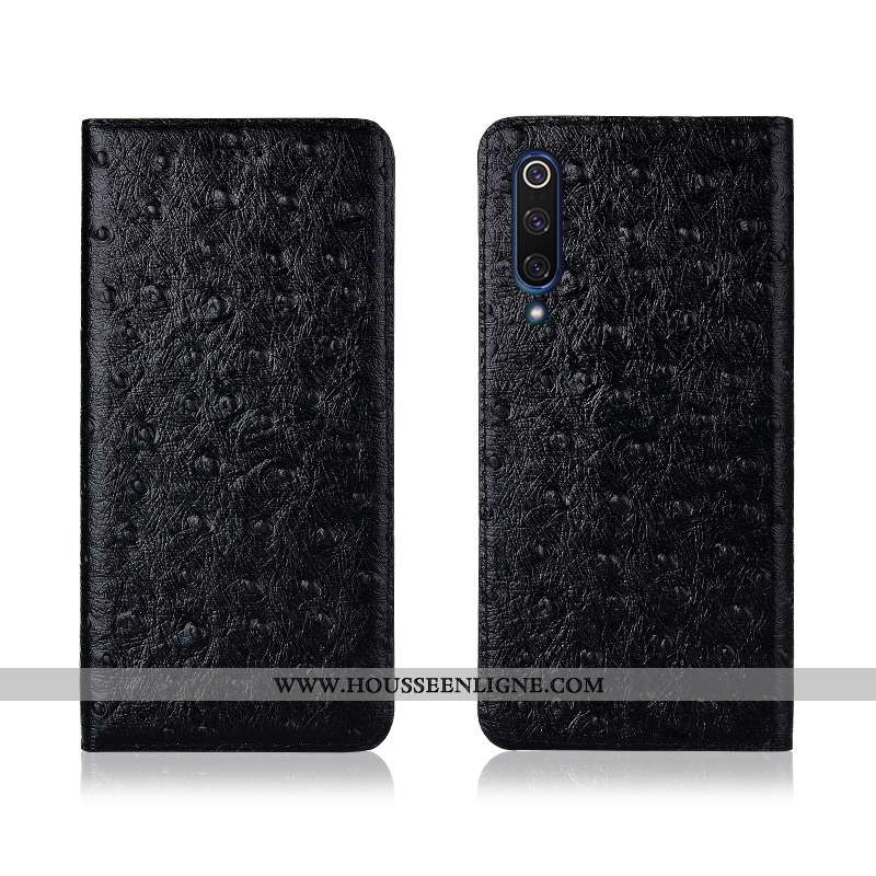 Étui Xiaomi Mi 9 Lite Cuir Modèle Fleurie Fluide Doux Modèle Nouveau Personnalisé Housse Noir