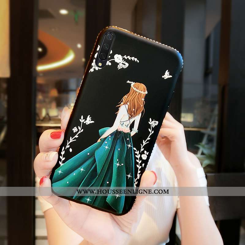 Étui Xiaomi Mi 9 Lite Protection Incruster Strass Tout Compris Cuir Incassable Cou Suspendu Rouge