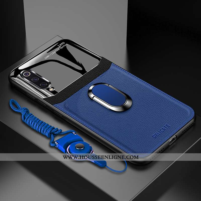 Étui Xiaomi Mi 9 Lite Protection Verre Anneau Personnalisé Incassable Téléphone Portable Marron