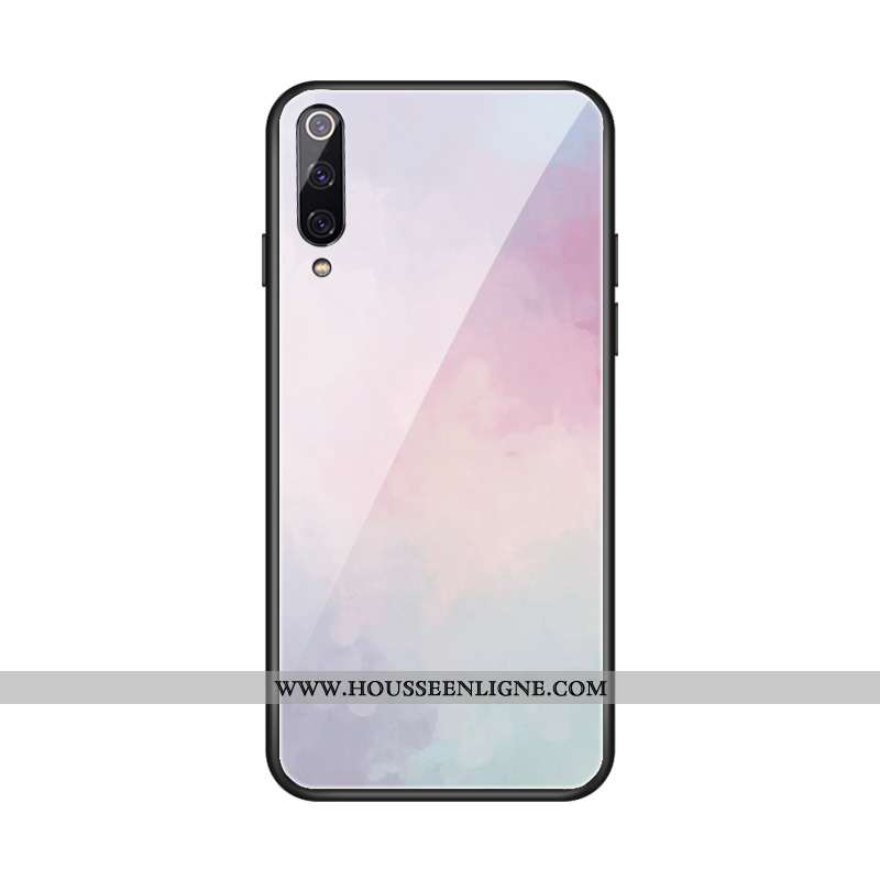 Étui Xiaomi Mi 9 Lite Verre Créatif Amoureux Rouge Vent Net Rouge Nouveau Rose
