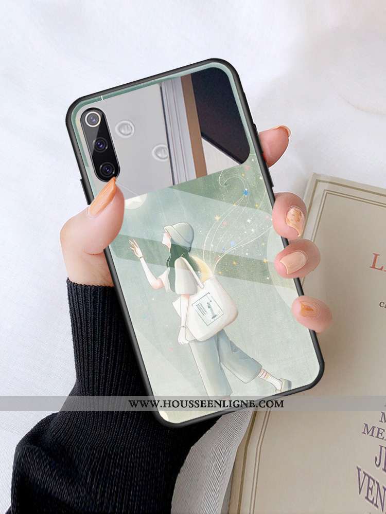Étui Xiaomi Mi 9 Se Charmant Verre Téléphone Portable Frais Miroir Maquillage Coque Verte