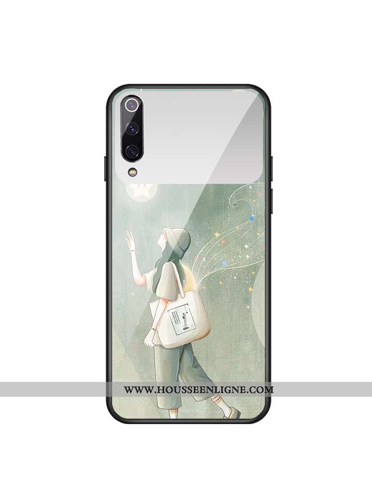 Étui Xiaomi Mi 9 Se Charmant Verre Téléphone Portable Frais Miroir Maquillage Coque Verte
