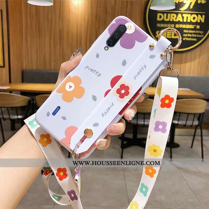 Étui Xiaomi Mi 9 Se Créatif Cou Suspendu Incassable Petit Vert Vent Fluide Doux Blanche