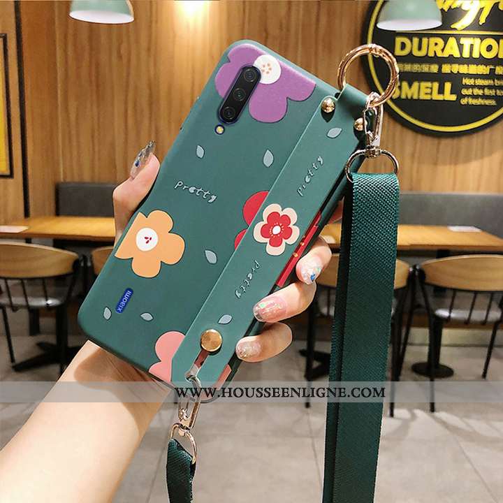 Étui Xiaomi Mi 9 Se Créatif Cou Suspendu Incassable Petit Vert Vent Fluide Doux Blanche