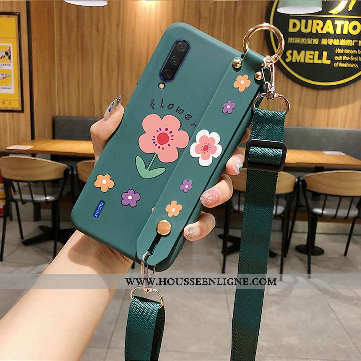 Étui Xiaomi Mi 9 Se Créatif Cou Suspendu Incassable Petit Vert Vent Fluide Doux Blanche