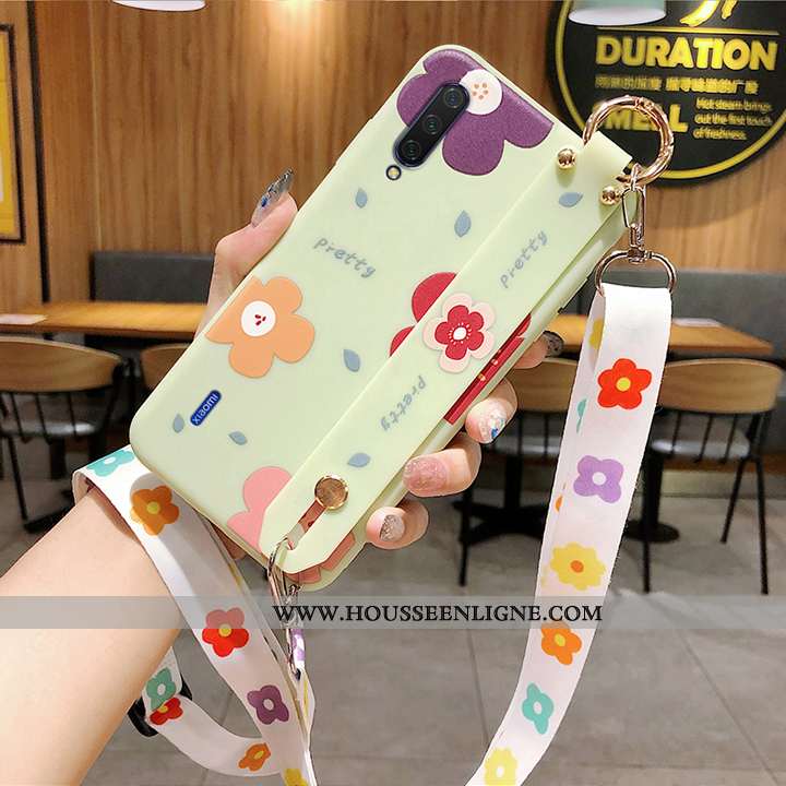 Étui Xiaomi Mi 9 Se Créatif Cou Suspendu Incassable Petit Vert Vent Fluide Doux Blanche
