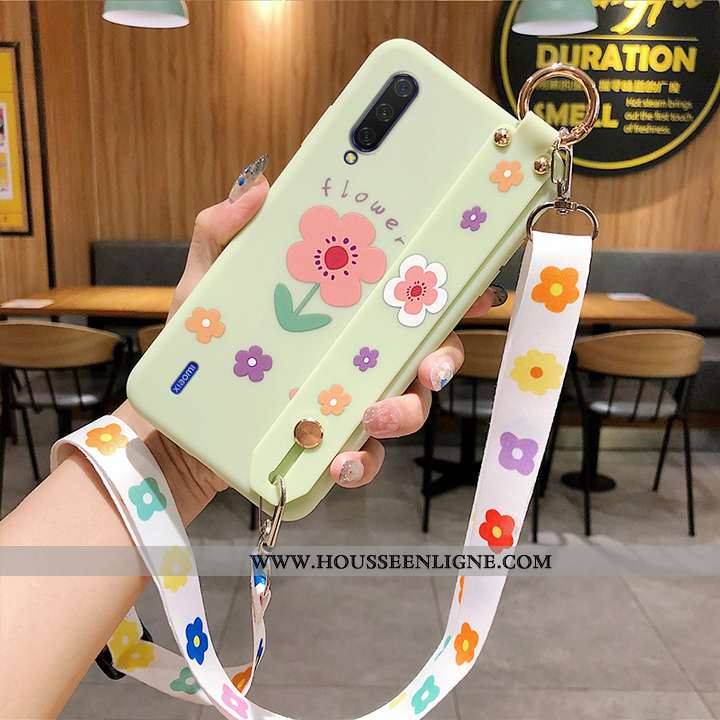 Étui Xiaomi Mi 9 Se Créatif Cou Suspendu Incassable Petit Vert Vent Fluide Doux Blanche