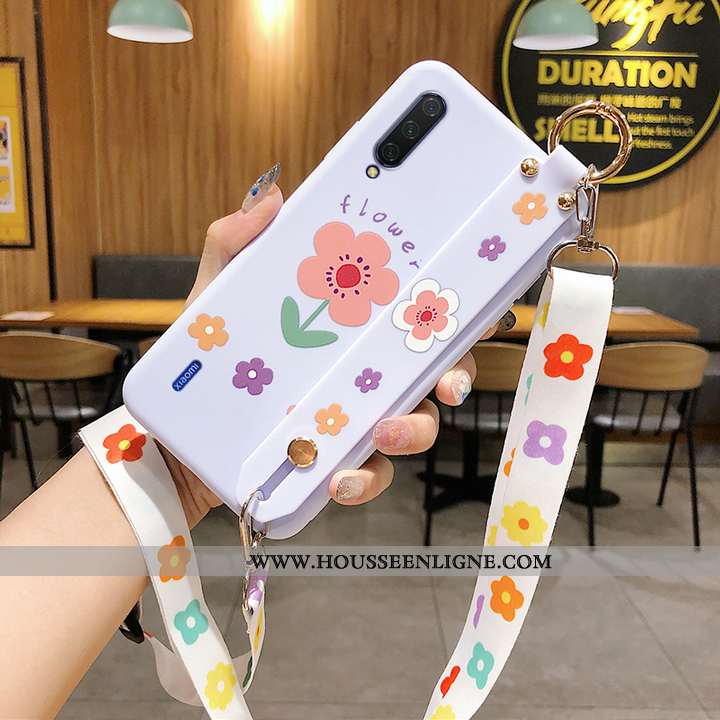 Étui Xiaomi Mi 9 Se Créatif Cou Suspendu Incassable Petit Vert Vent Fluide Doux Blanche