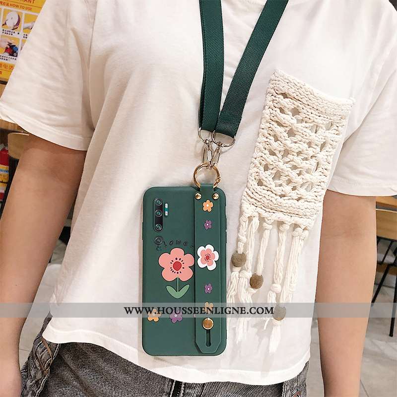 Étui Xiaomi Mi 9 Se Créatif Cou Suspendu Incassable Petit Vert Vent Fluide Doux Blanche