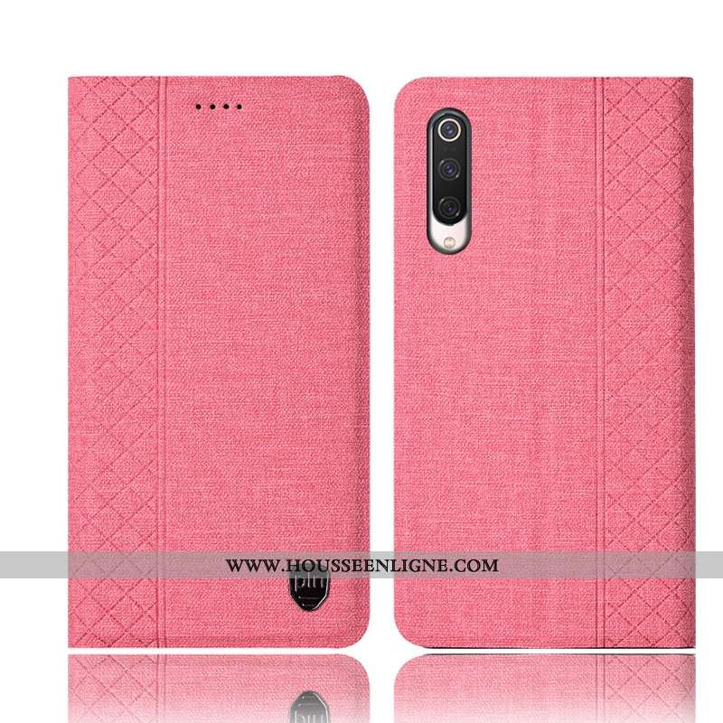 Étui Xiaomi Mi 9 Se Cuir Protection Housse Lin Incassable Téléphone Portable Petit Gris