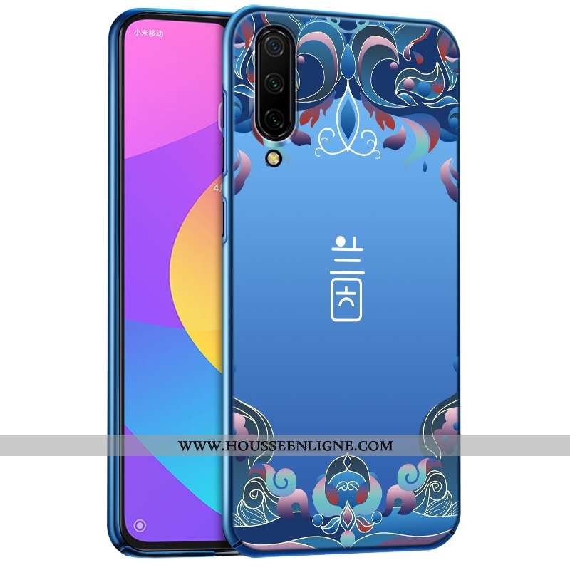 Étui Xiaomi Mi 9 Se Délavé En Daim Ultra Protection Petit Bleu Légère Coque