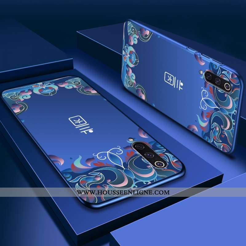 Étui Xiaomi Mi 9 Se Délavé En Daim Ultra Protection Petit Bleu Légère Coque