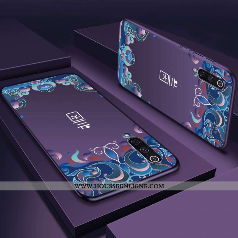 Étui Xiaomi Mi 9 Se Délavé En Daim Ultra Protection Petit Bleu Légère Coque