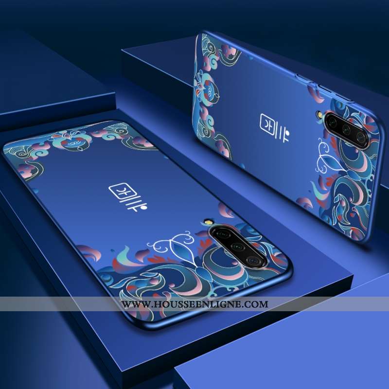 Étui Xiaomi Mi 9 Se Délavé En Daim Ultra Protection Petit Bleu Légère Coque