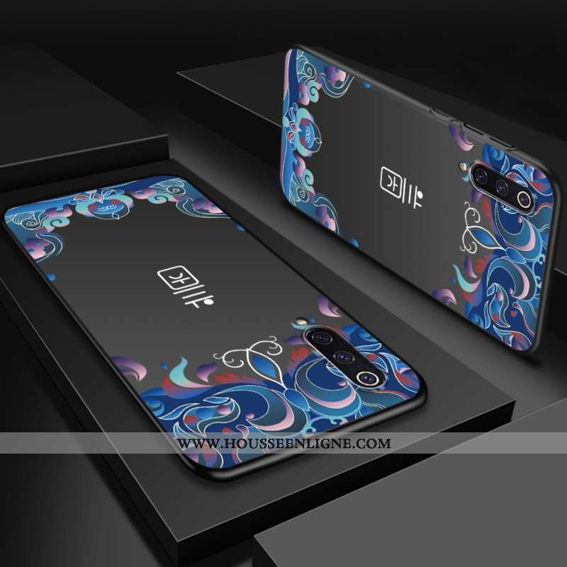 Étui Xiaomi Mi 9 Se Délavé En Daim Ultra Protection Petit Bleu Légère Coque