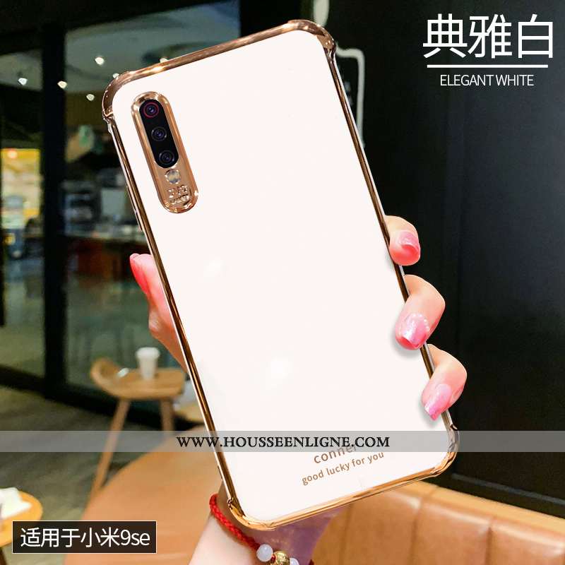 Étui Xiaomi Mi 9 Se Silicone Mode Personnalité Simple Téléphone Portable Créatif Nouveau Blanche