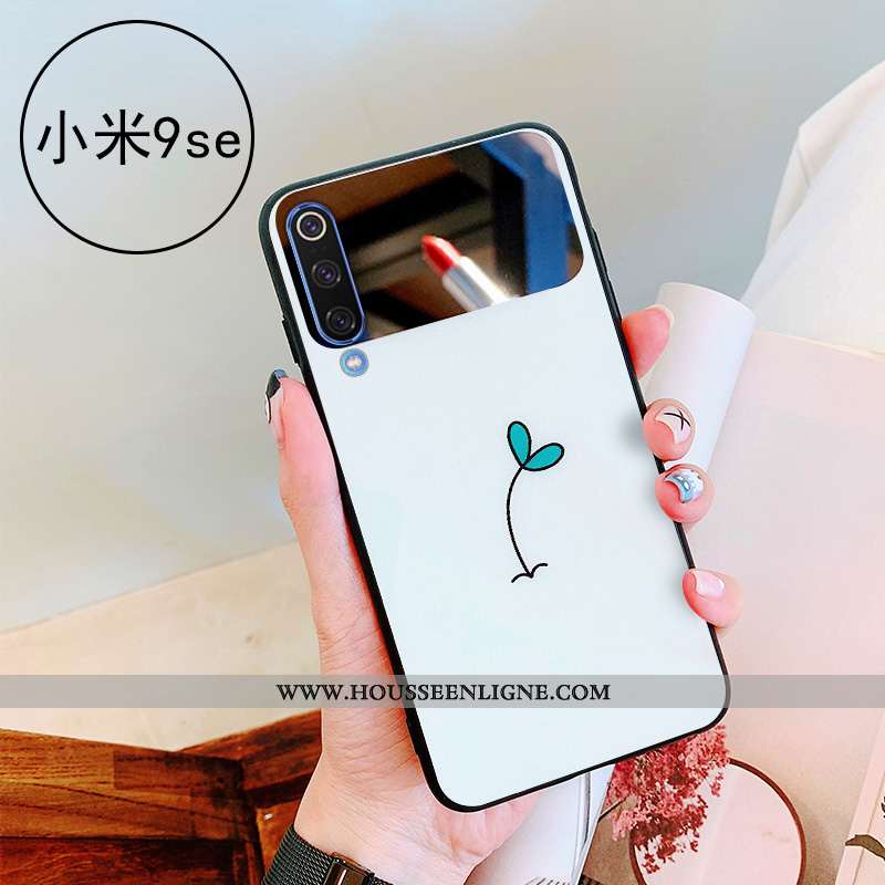 Étui Xiaomi Mi 9 Se Verre Personnalité Petit Net Rouge Coque Simple Téléphone Portable Blanche