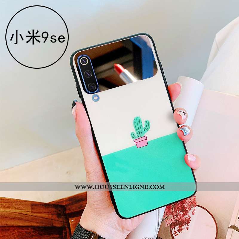 Étui Xiaomi Mi 9 Se Verre Personnalité Petit Net Rouge Coque Simple Téléphone Portable Blanche
