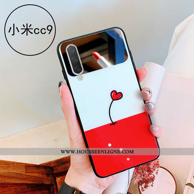 Étui Xiaomi Mi 9 Se Verre Personnalité Petit Net Rouge Coque Simple Téléphone Portable Blanche