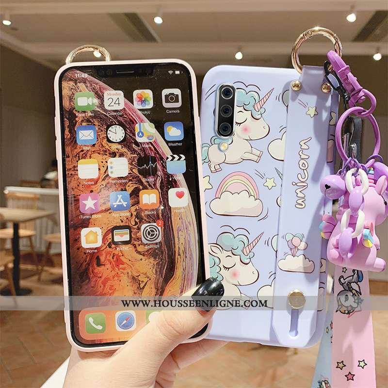 Étui Xiaomi Mi 9 Silicone Protection Cœur Créatif Charmant Personnalité Téléphone Portable Violet