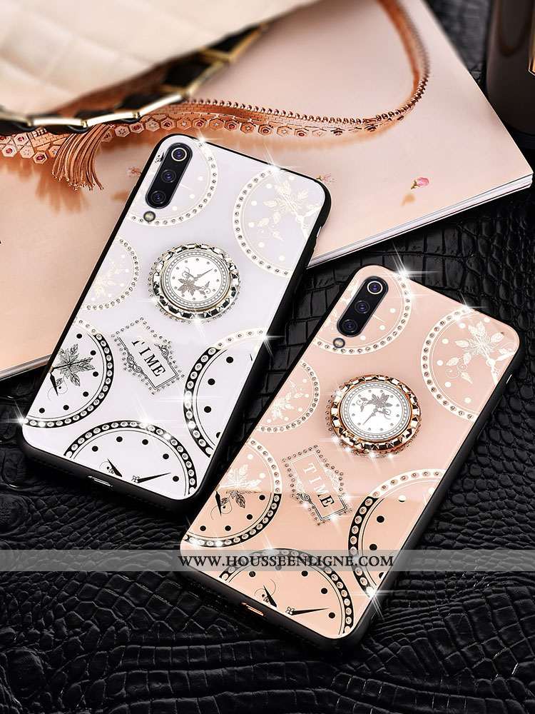 Étui Xiaomi Mi 9 Silicone Protection Petit Coque Net Rouge Verre Argent