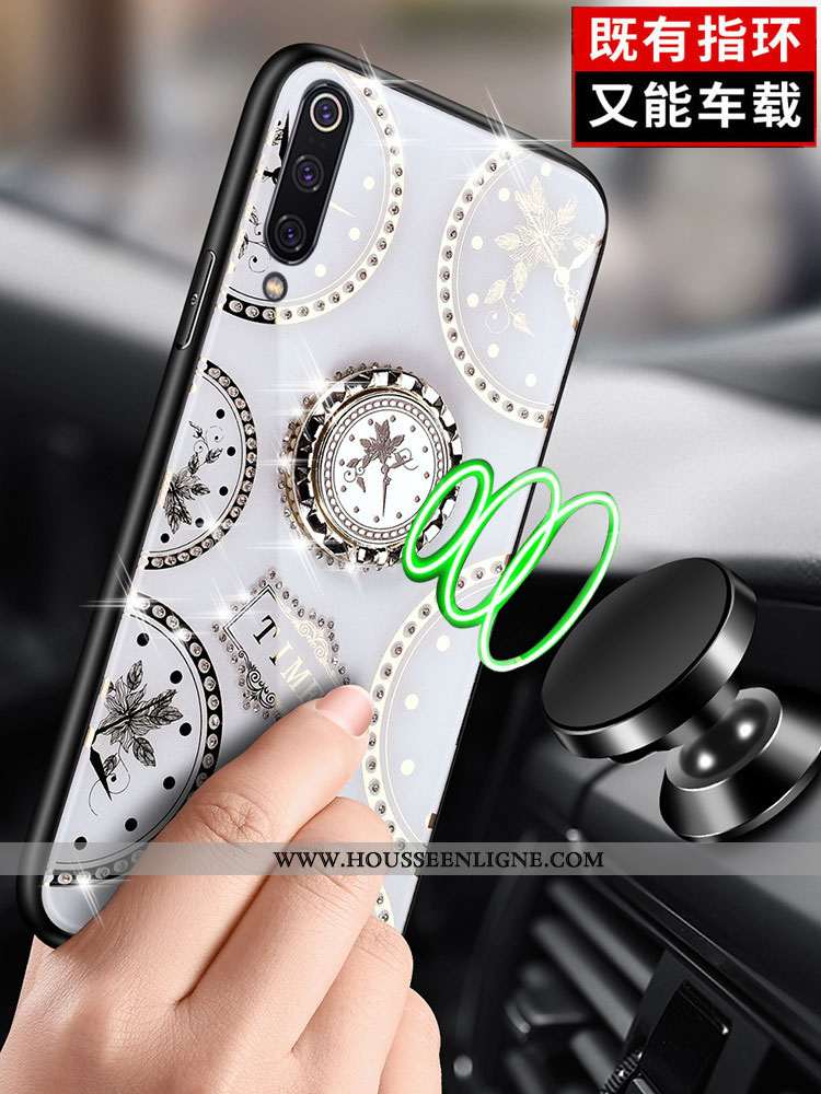 Étui Xiaomi Mi 9 Silicone Protection Petit Coque Net Rouge Verre Argent