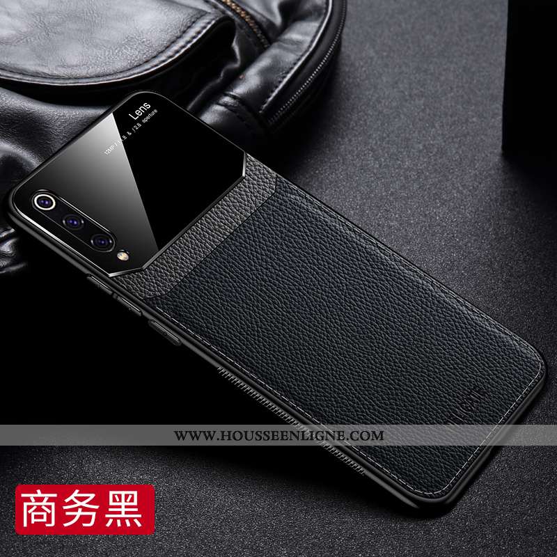 Étui Xiaomi Mi 9 Tendance Légère Verre Business Net Rouge Tout Compris Personnalité Marron