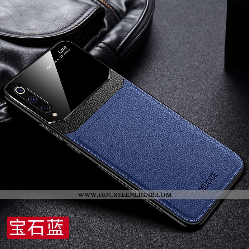 Étui Xiaomi Mi 9 Tendance Légère Verre Business Net Rouge Tout Compris Personnalité Marron