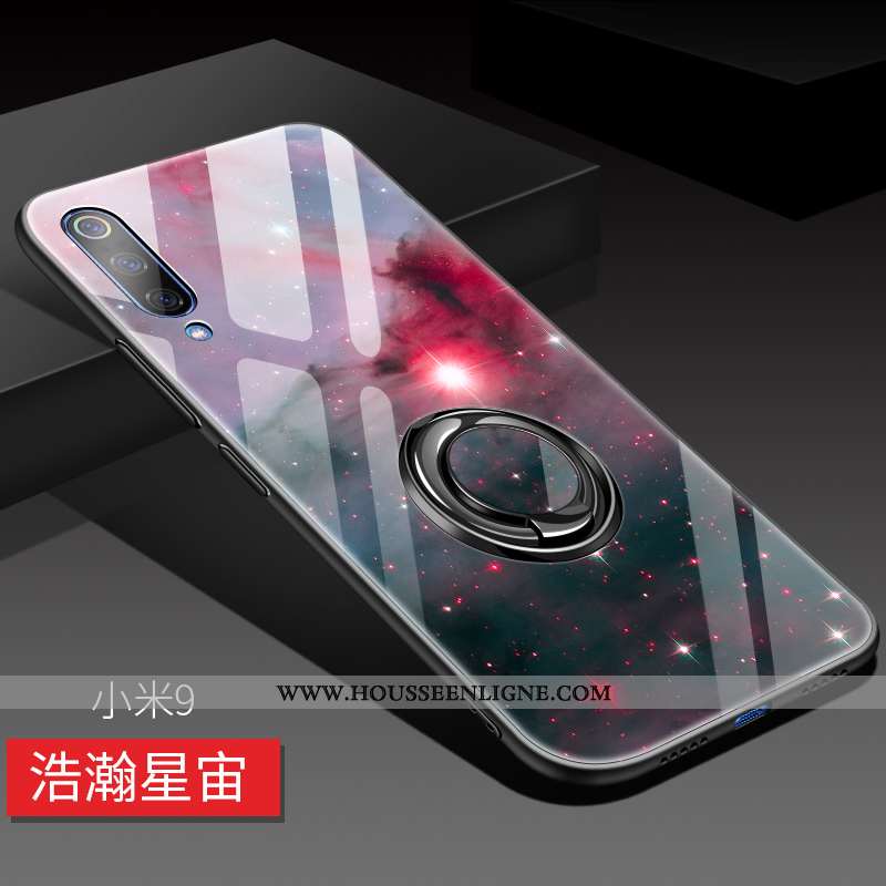 Étui Xiaomi Mi 9 Verre Délavé En Daim Tendance Créatif Petit Personnalité Incassable Bleu