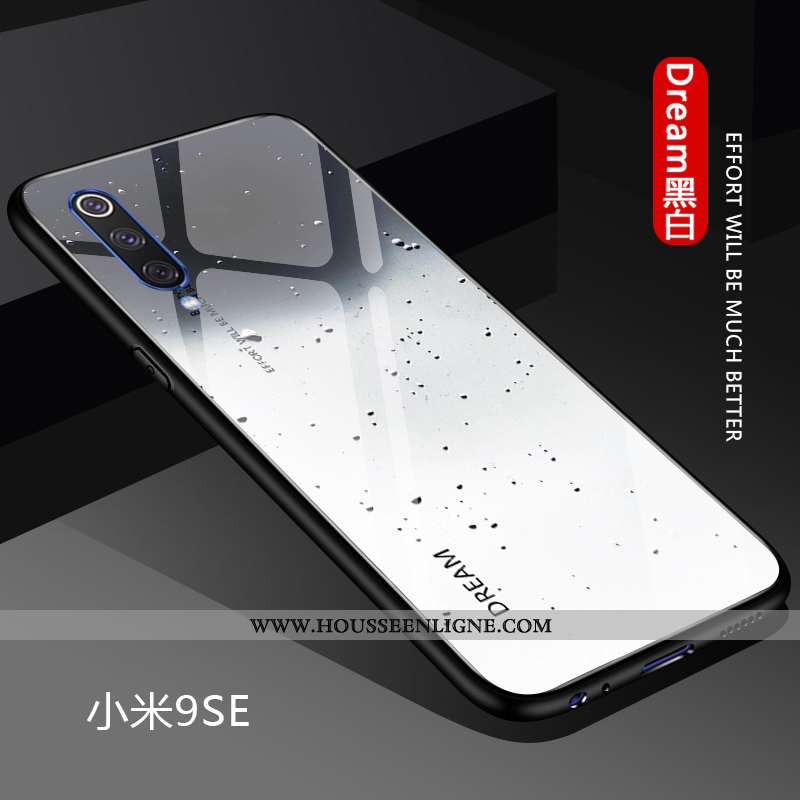 Étui Xiaomi Mi 9 Verre Personnalité Tout Compris Silicone Incassable Protection Bleu