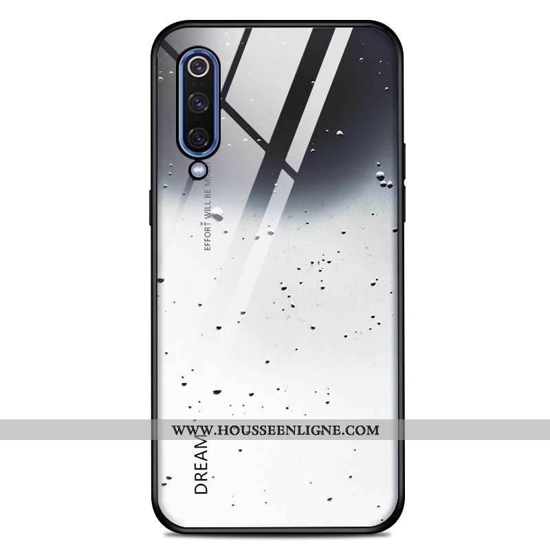 Étui Xiaomi Mi 9 Verre Personnalité Tout Compris Silicone Incassable Protection Bleu