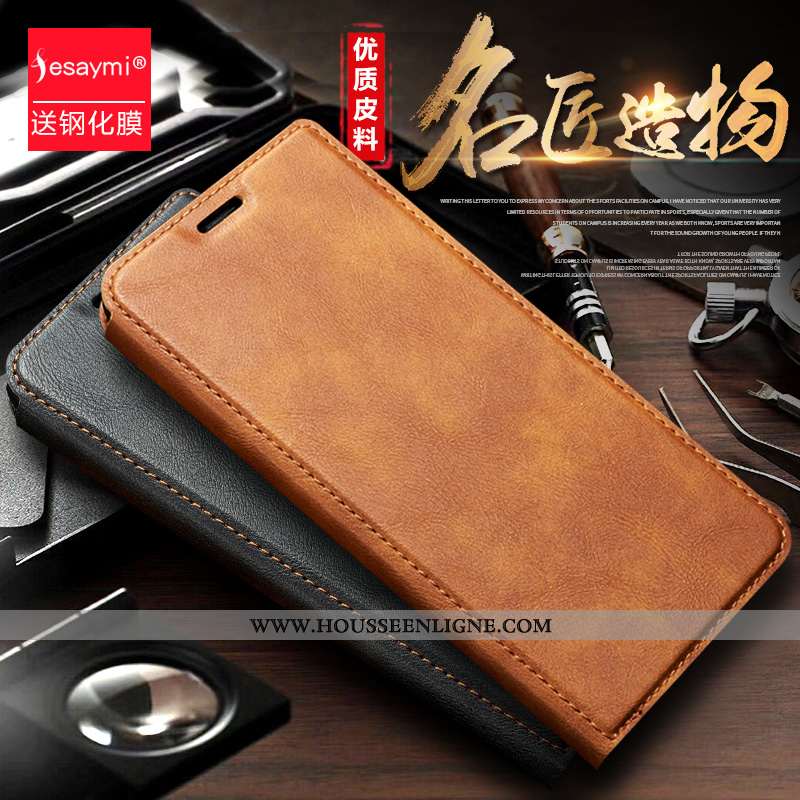 Étui Xiaomi Mi 9t Cuir Protection Téléphone Portable Carte Support Coque Marron