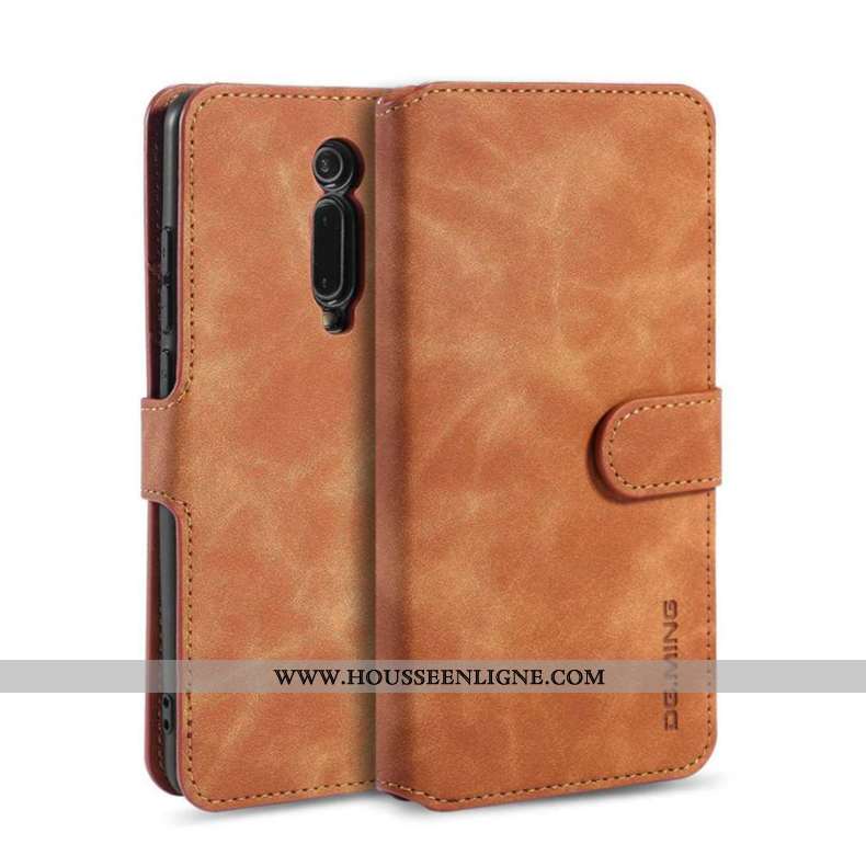 Étui Xiaomi Mi 9t Pro Cuir Véritable Cuir Housse Petit Protection Business Rouge Marron